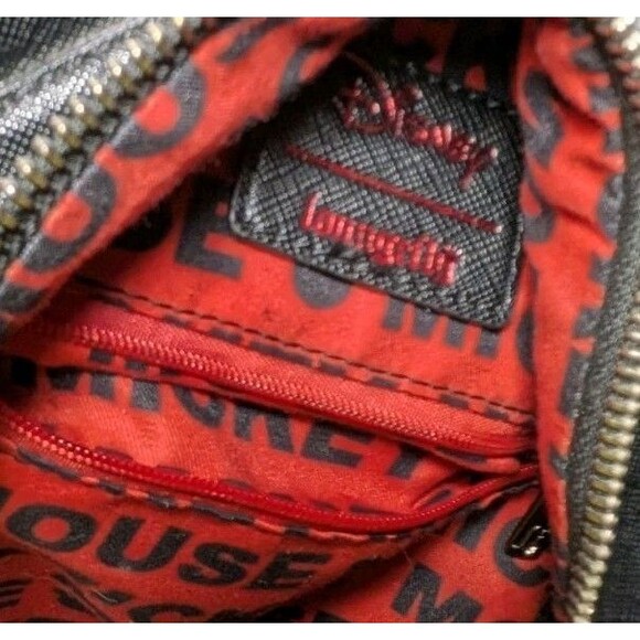 Loungefly Disney Mickey Mouse Icon Mini Backpack Black Red Convertible Stripes main image 5